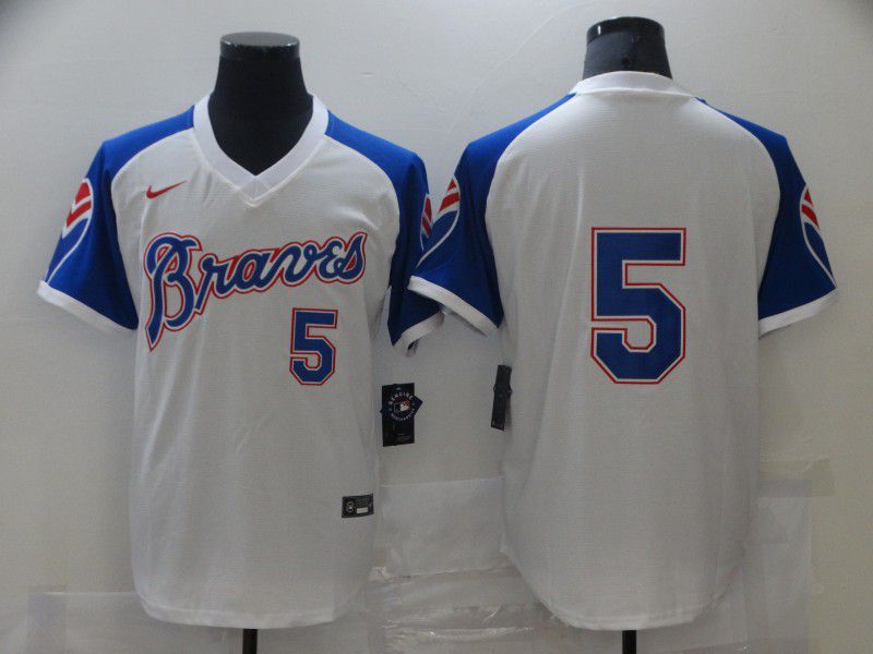 Men Atlanta Braves #5 No name White Game 2021 Nike MLB Jersey